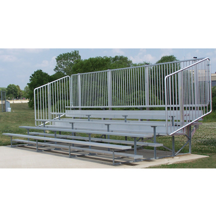 10 Row (144 Seat) 27' Bleachers with Aisle and Vertical Railing