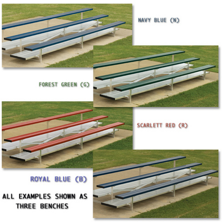 4 Row (56 Seat) 21' Powder Coated Aluminum Bleachers with Double Footboard