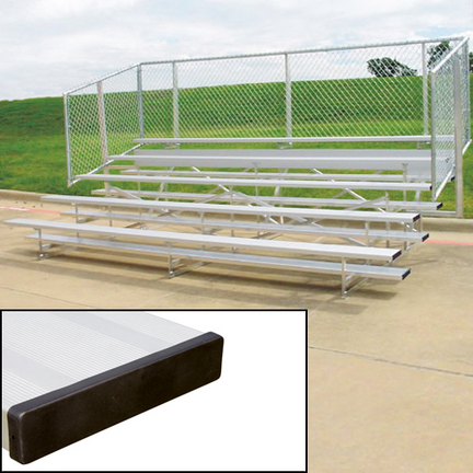 4 Row (56 Seat) 21' Aluminum Bleachers with Double Footboard