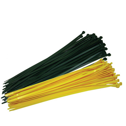 19" Yellow Fence Crown Zip Ties - Pack of 100