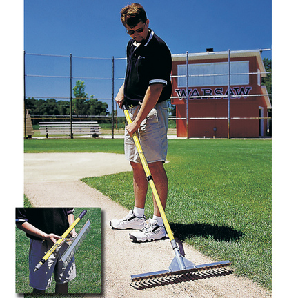 36" Baserunner Rake with Removable Handle