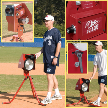 Bulldog Single Wheel Baseball Softball Combo Pitching Machine