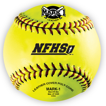 12" Mark 1 Yellow Leather Softballs - 1 Dozen