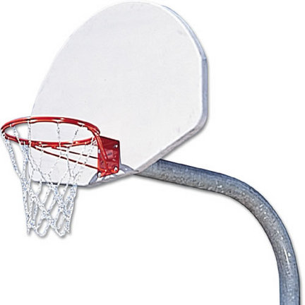 4' Gooseneck Basketball System with Powder Coated Aluminum Backboard and Breakaway Rim