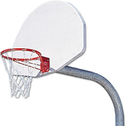 4' Gooseneck Basketball System with Natural Backboard and Breakaway Rim