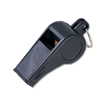 Black Plastic Whistles - 1 Dozen