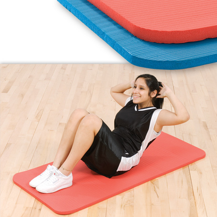 3/4" x 23" x 56" Ribbed MultiPurpose Exercise Mat (Red)
