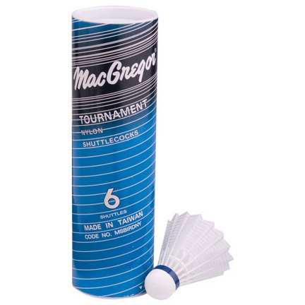 MacGregor Tournament Badminton Shuttlecocks (White) - Tube of 6