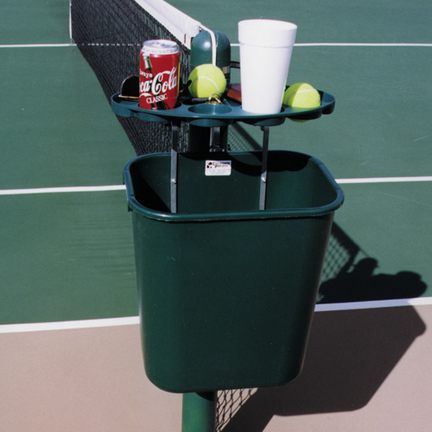 Tennis Court Valet Tray and Trash Can