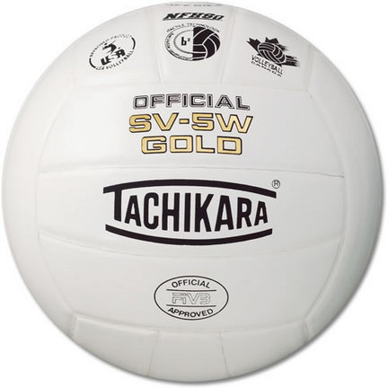 Tachikara NFHS Official Indoor SV5W Gold Premium Leather Competition Volleyball