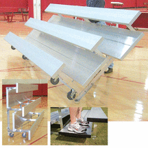 2 Row 28 Seat Tip N' Roll Bleachers with Double Foot Planks (Colored)