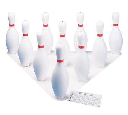 White Plastic Bowling Pin Set
