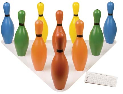 Multicolor Plastic Bowling Pin Set