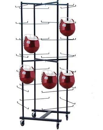 56 Football Helmet Rolling Rack