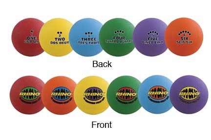 8.5" Rhino&reg; Playground Sequence Utility Balls - Set of 6