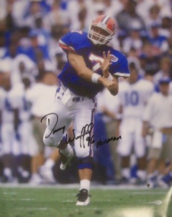 Danny Wuerffel Autographed Florida Gators 16" x 20" Photograph (Blue) with "96 Heisman" Inscription