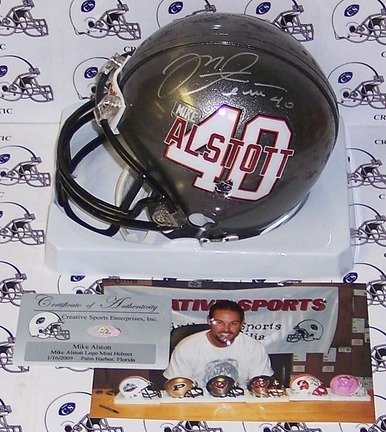 Mike Alstott Autographed Alstott Logo Tampa Bay Buccaneers Mini Football Helmet