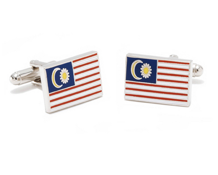 Malaysian Flag Cuff Links - 1 Pair