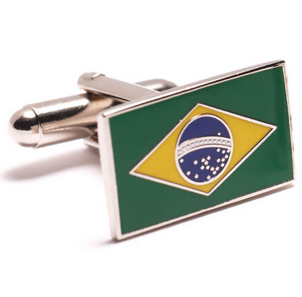 Brazilian Flag Cuff Links - 1 Pair