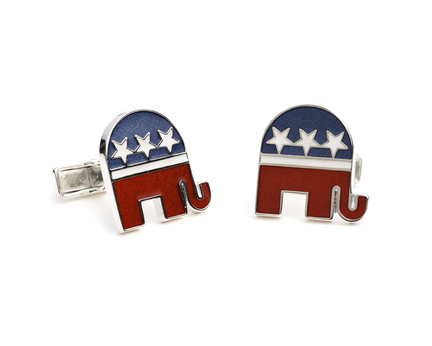 Republican Sterling Silver Cuff Links - 1 Pair