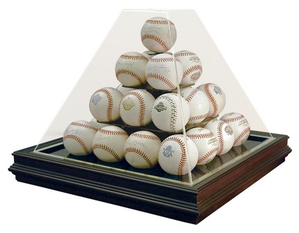 The "Boardroom" Collection Pyramid Style Mahogany 25 Ball Display Case
