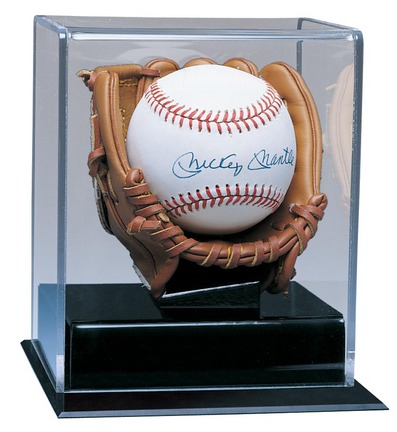 Soft Mini Brown Glove Single Ball Display Case