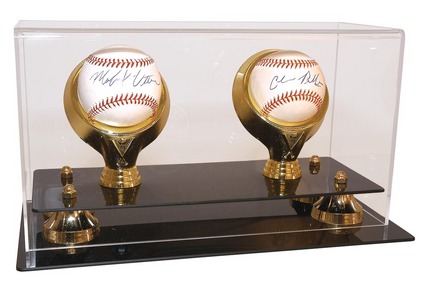 Ultimate 2 Ball with Gold Rings and Riser Display Case