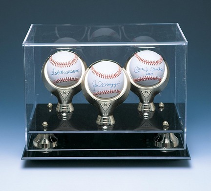 Ultimate 3 Ball with Gold Rings and Riser Display Case