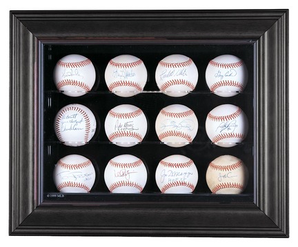 12 Ball Cabinet Style Display Case with Black Frame