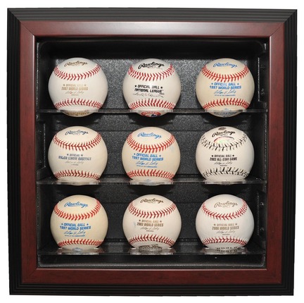 Coaches Choice 9 Ball Cabinet Display Case (Mahogany Finish)