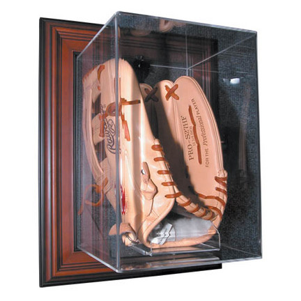 Case-Up Baseball Glove Display Case with Wood Frame