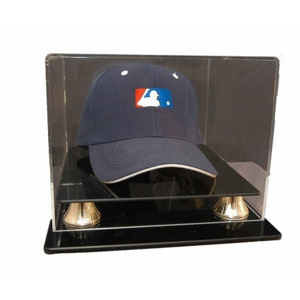 Baseball Cap Display Case with Gold Risers