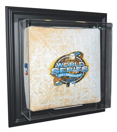 Case-Up Wall Mountable Full Size Baseball Base Display Case (Black)