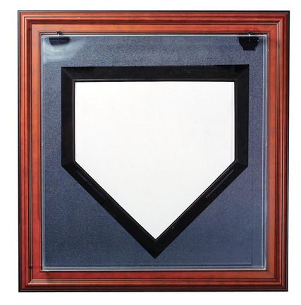 Wall Mountable Full Size Baseball Home Plate Display Case (Wood)