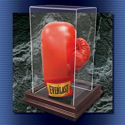 The "Boardroom" Collection Mahogany Single Stand Up Boxing Glove Display Case 