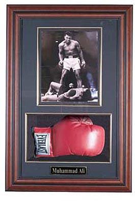 Boxing Glove and 8" x 10" Photograph Display Case with Black Frame