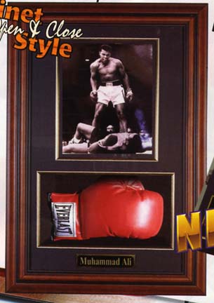 Boxing Glove and 8" x 10" Photograph Display Case with Wood Frame