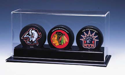 Triple Ice Hockey Puck Display Case