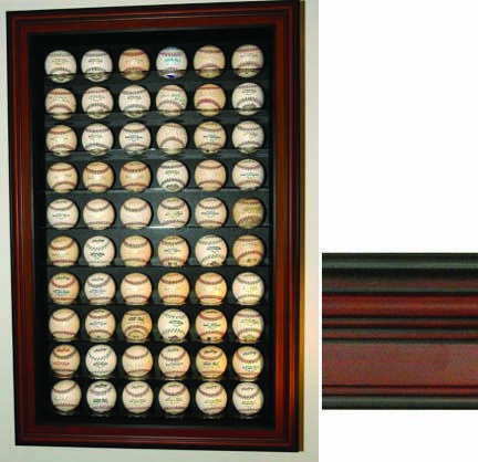 60 Baseball Display Case (Mahogany Finish)