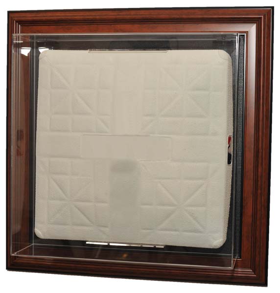 Case-Up Wall Mountable Full Size Baseball Base Display Case (Wood)