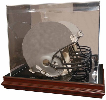 Boardroom Full Size Helmet Display Case with Mahogany Base