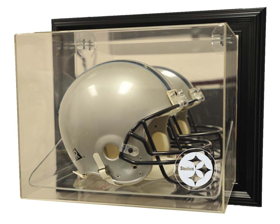 Wall Mountable Full Size Football Helmet Display Case (Black)