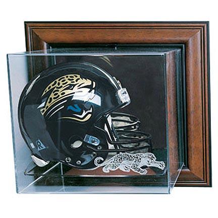 Wall Mountable Full Size Football Helmet Display Case (Mahogany)