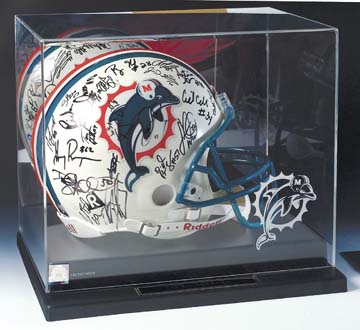 Full Size Football Helmet Display Case with Mirrored Back and Engraved NFL Team Logo