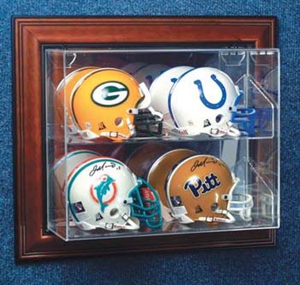 Case-Up 4 Mini Football Helmet Display Case (Black)