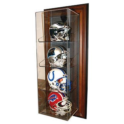 Case-Up 4 Mini Football Helmet Vertical Case-Up Display (Black)