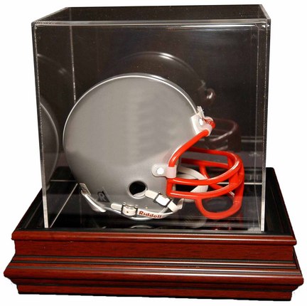 Boardroom Mini Football Helmet Display Case with Mahogany Base