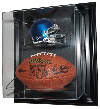 Case-Up Mini Helmet and Football Display Case (Black)