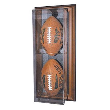 Case-Up 3 Football Display Case with Mahogany Frame