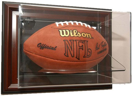 Case-Up Single Football Display Case with Mahogany Frame